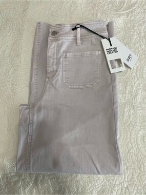 Oat NewYork Wide Leg Crop Jeans-Light Lavender Neutral-NWT-Size 26 (Size 2 or 4)